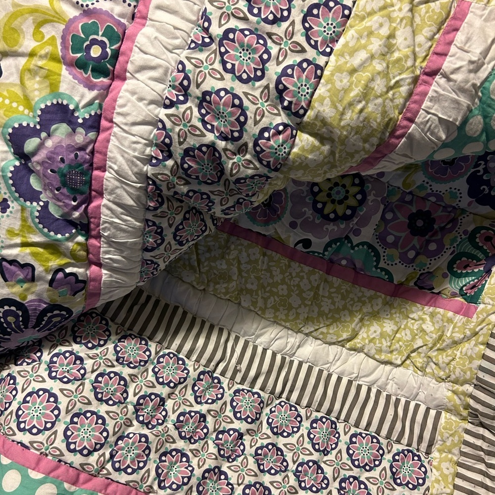 Pottery Barn Teen Girl Floral Twin Comforter W/ Pillow Sham - Picture 9 of 12